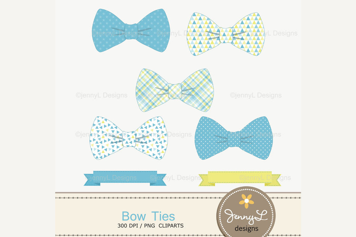 Bow Ties Digital Paper & Clipart, a Pattern Graphic by JennyL Designs (Photo 2 of 4)