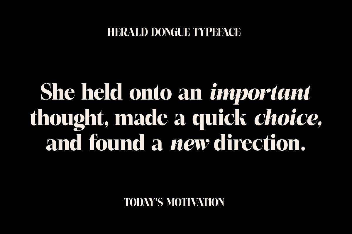 Herald Dongue - Stylish Serif, a Serif Font by Marvadesign (Photo 2 of 12)
