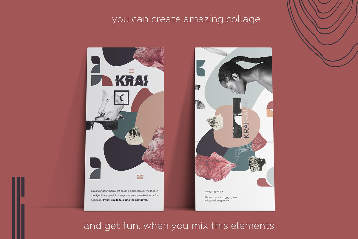 Abstract floral. Modern collage set., an Object Graphic by lisa_kalev (Photo 7 of 11)