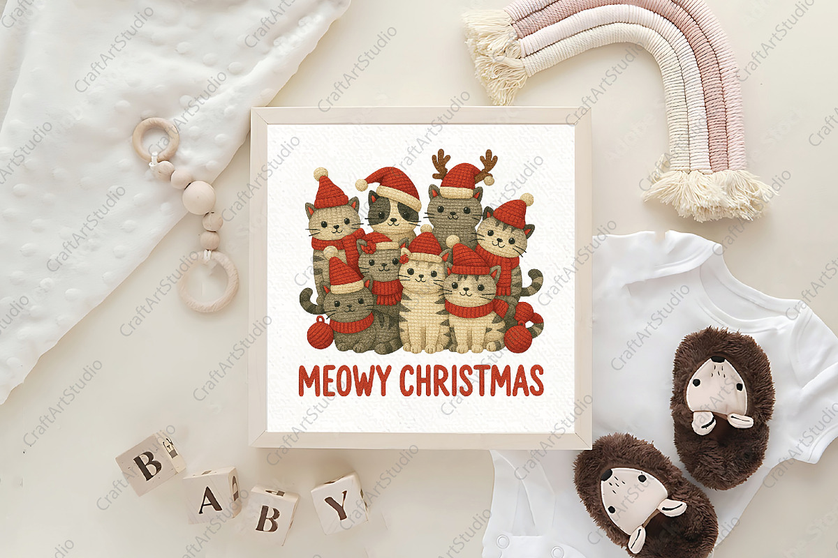 Meowy Christmas Cat Crochet PNG, an Illustration by CraftArtStudio (Photo 4 of 4)