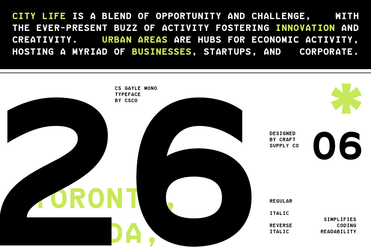CS Gayle Mono – Sans Serif Typeface, a Sans Serif Font by Craft Supply Co. (Photo 2 of 8)