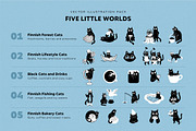 25 Finnish Cats Nordic Illustrations, an Animal Illustration by helenreveur (Thumbnail 3 of 10)