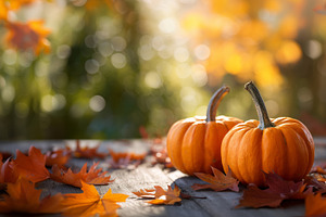 Vibrant autumn scene with pumpkins, a Photo by LiliGraphie