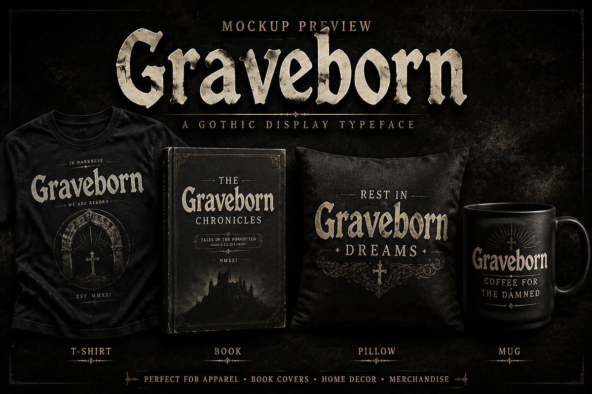Graveborn, a Blackletter Font by Wow Magic (Photo 2 of 4)