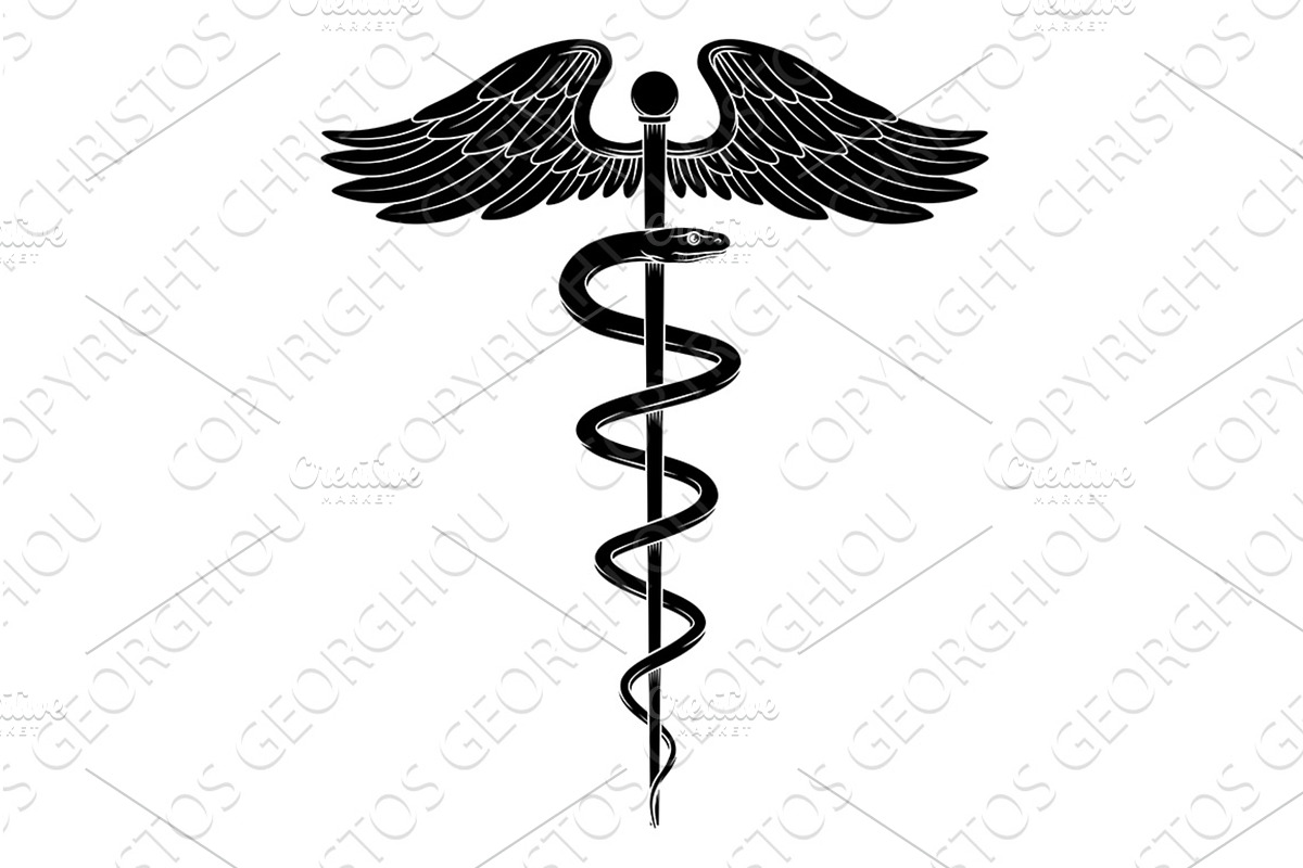 Rod Of Asclepius Doctor Caduceus, a Healthcare Illustration by Christos Georghiou