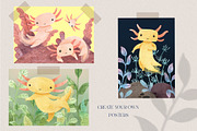 Cute Axolotl Clipart. Underwater, an Animal Illustration by LukaJreym (Thumbnail 5 of 7)