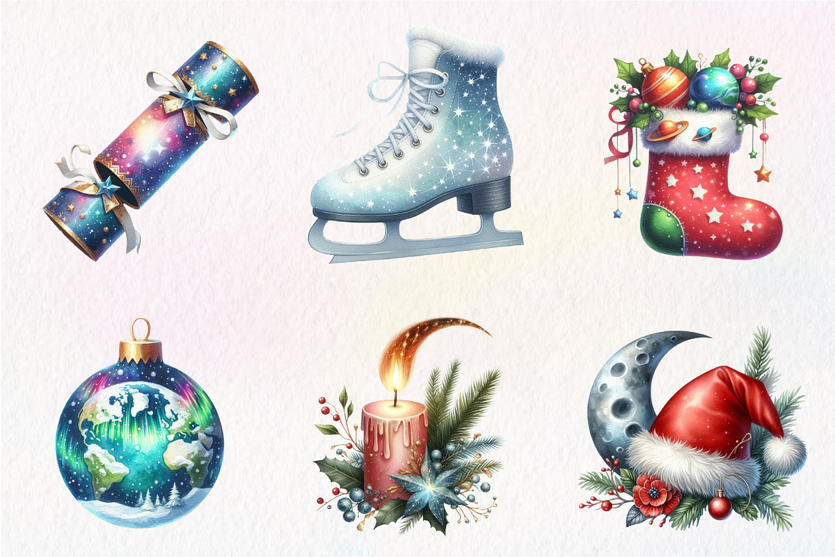 Celestial Christmas Clipart, an Illustration by CreationArt (Photo 3 of 5)