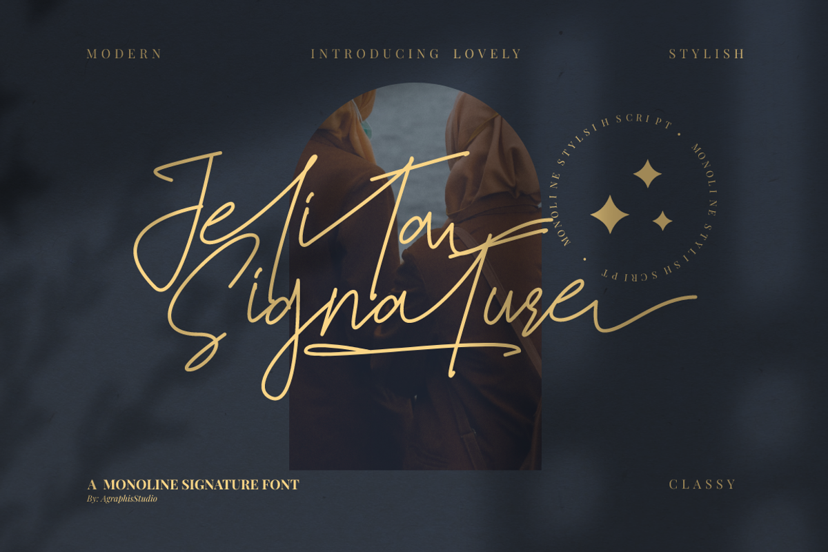 Jelitta Signature Business Font, a Script Font by KennedyStudio (Photo 1 of 10)