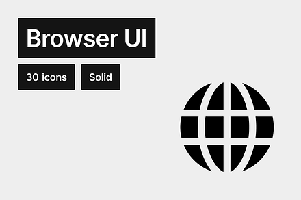 Browser UI Solid - 30 icons