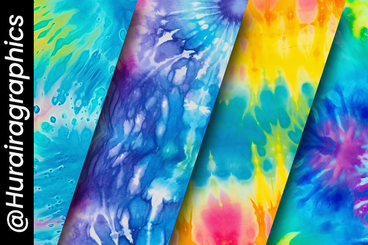 Rainbow Tie Die Digital Paper, a Background Graphic by Hurairagraphics (Photo 5 of 5)