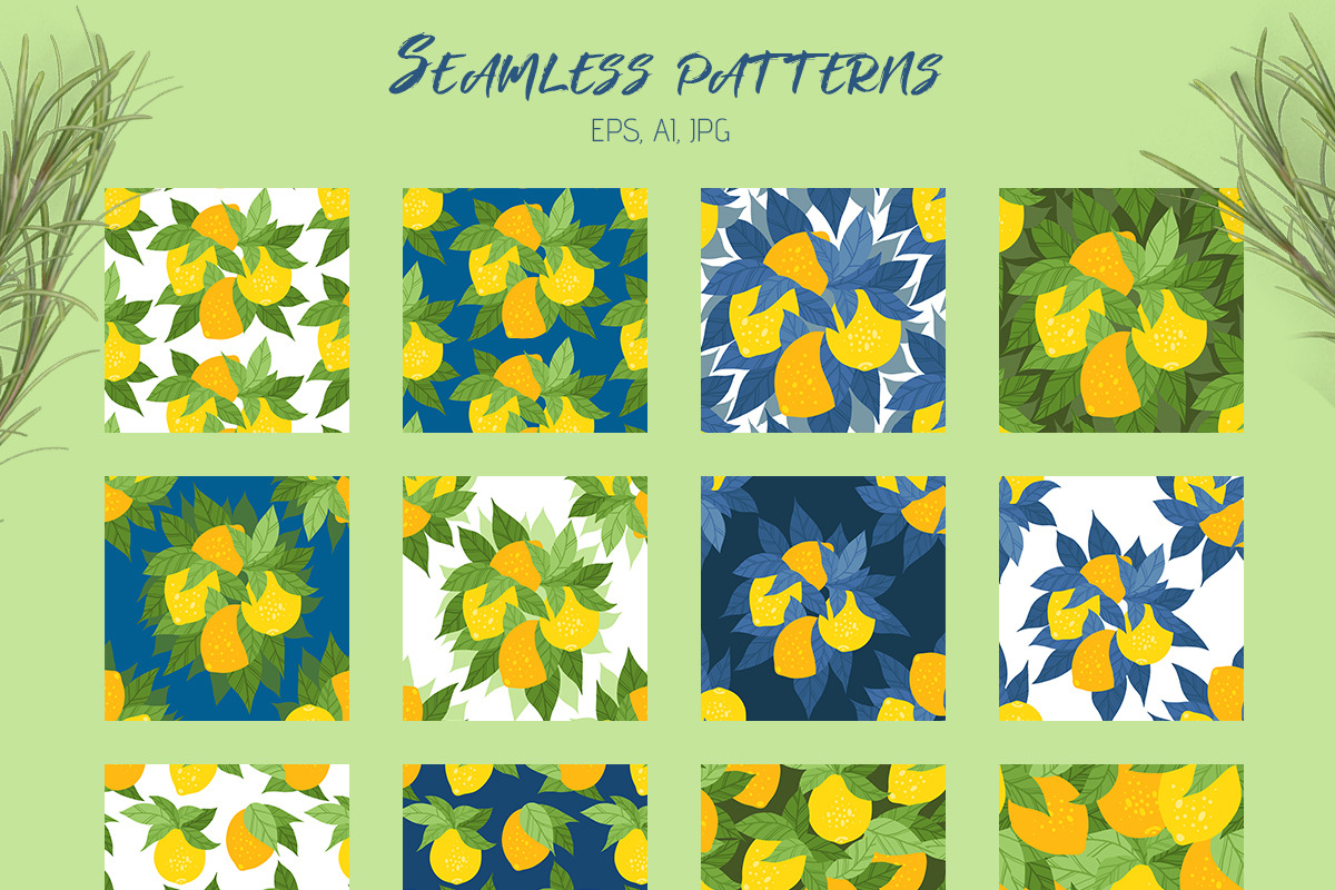 Fresh lemon vector set
