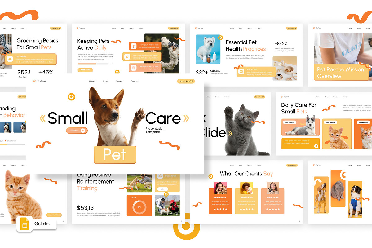 Small Pet Care Google Slides, a Presentation Template by Loin Studio (Photo 1 of 4)