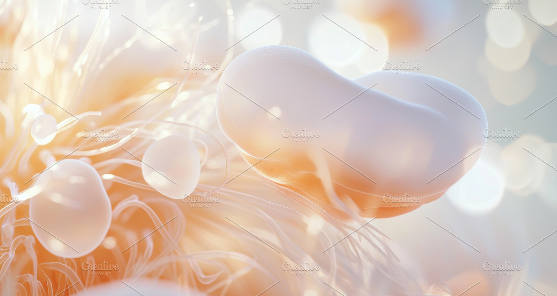 Abstract close-up of soft white anem, a Photo by Dvoevnore photos
