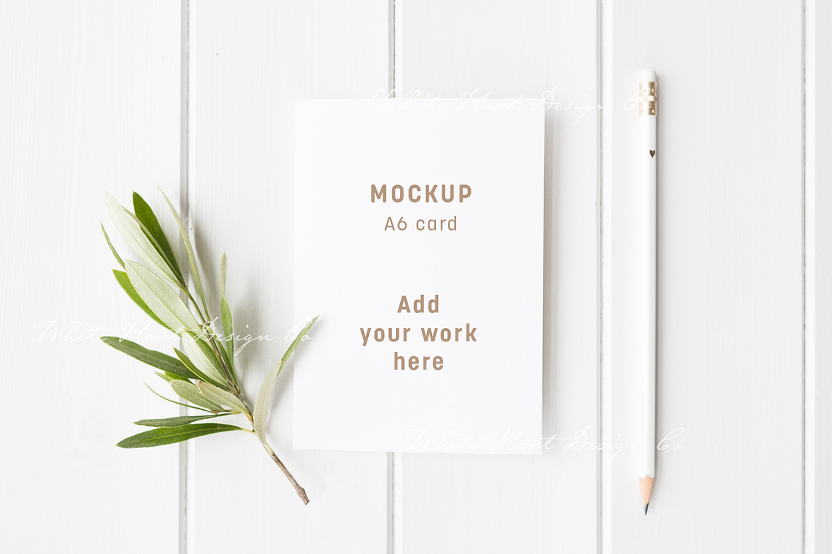 Wedding card mockup - A6, a Print Template by White Hart Co.