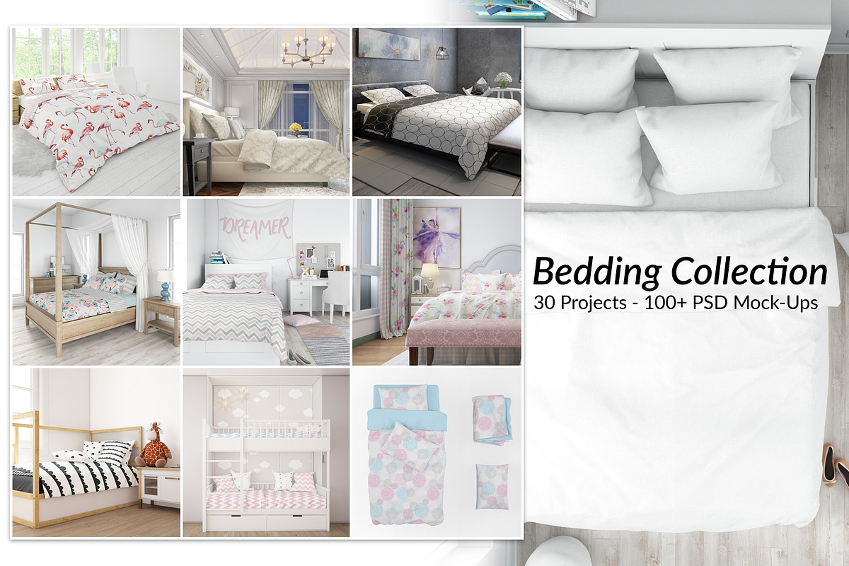 Bed Linens Bundle - 30 Mockups, an Apparel Mockup by mock-ups (Photo 1 of 35)