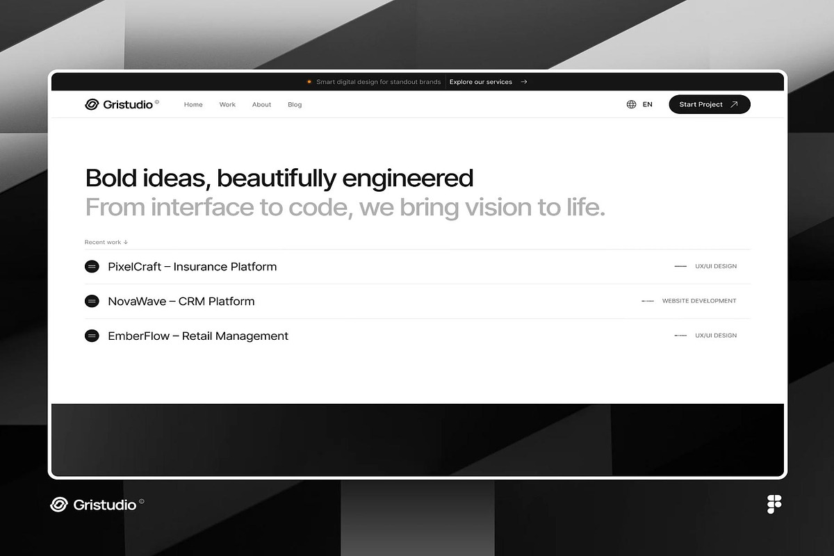 Gristudio - Portfolio UI Kit, an UI Kit Template by Lumina_ui_ux202 (Photo 1 of 7)
