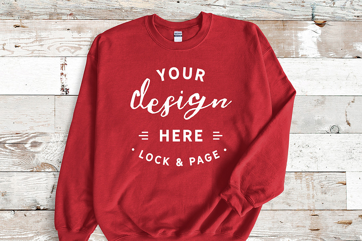 Gildan 18000 Sweatshirt Mega Bundle, a Hoody Mockup by lock and page (Photo 6 of 7)
