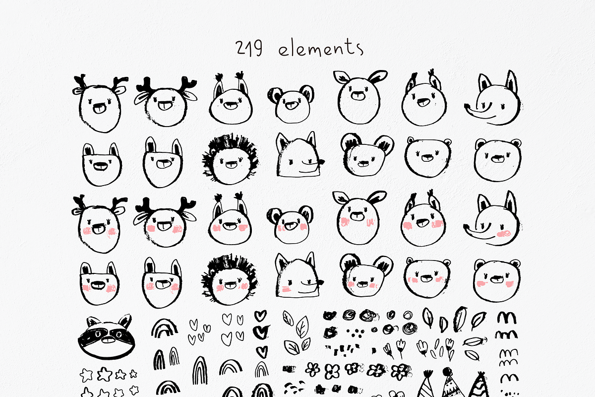 Forest animals. Clipart & patterns, an Animal Illustration by tata_ota (Photo 2 of 11)