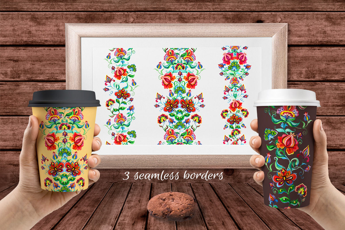 Folk flowers watercolor clipart, a Decorative Illustration by Where summer is (Photo 4 of 8)