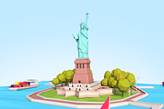 Low Poly Statue Of Liberty Scene, a 3D by Anton Moek (Thumbnail 1 of 8)
