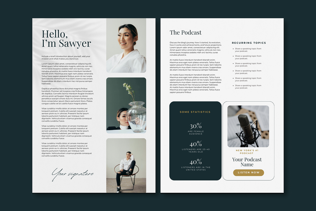 Sawyer Media Kit Canva Template preview 2