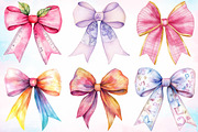 Watercolor Back to School Bow PNG, a Seasonal Illustration by Canvas Craft (Thumbnail 3 of 5)
