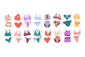 Female lingerie set + backgrounds, an Object Illustration by PaperTrident