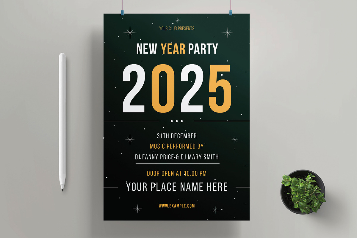 New Year Party Flyer Layout, a Flyer Template by MightyDesign (Photo 1 of 8)