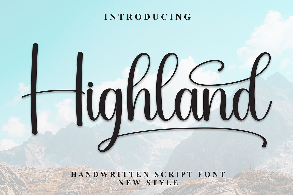 Highland | Script Font, a Handwritten Font by Scratchones (Photo 1 of 9)