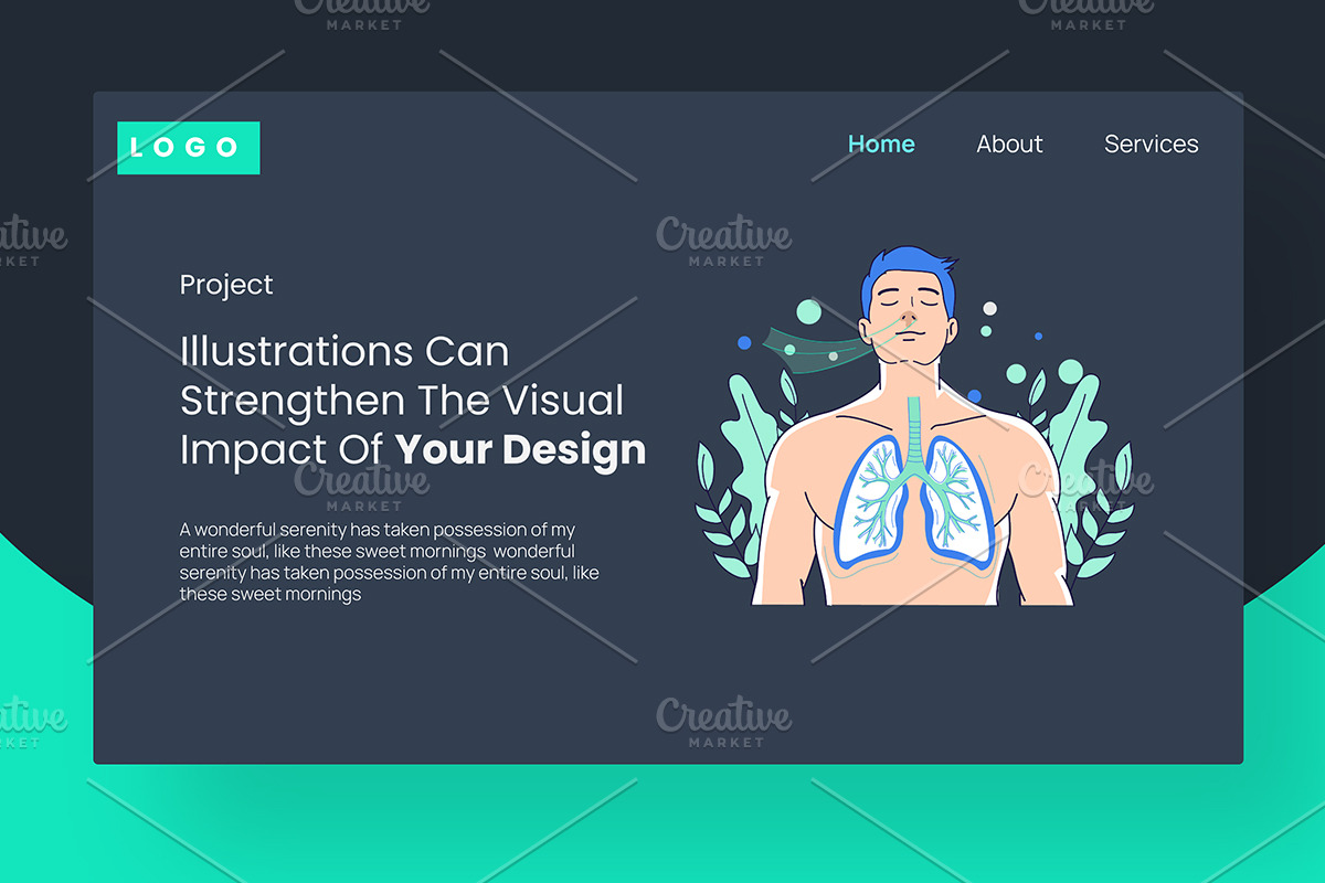 Lung Health Medical Illustration Set, a Healthcare Illustration by Stock Shape (Photo 4 of 4)