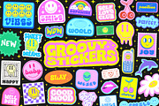 GROOVY STICKERS VECTOR SET, an Object Graphic by craftlove (Thumbnail 1 of 6)