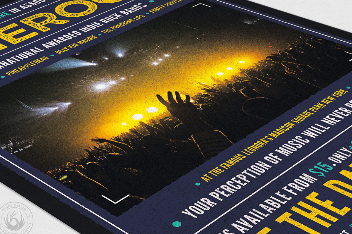 Indie Rock Flyer Template V1, a Flyer Template by ThatsDesignArt (Photo 6 of 8)