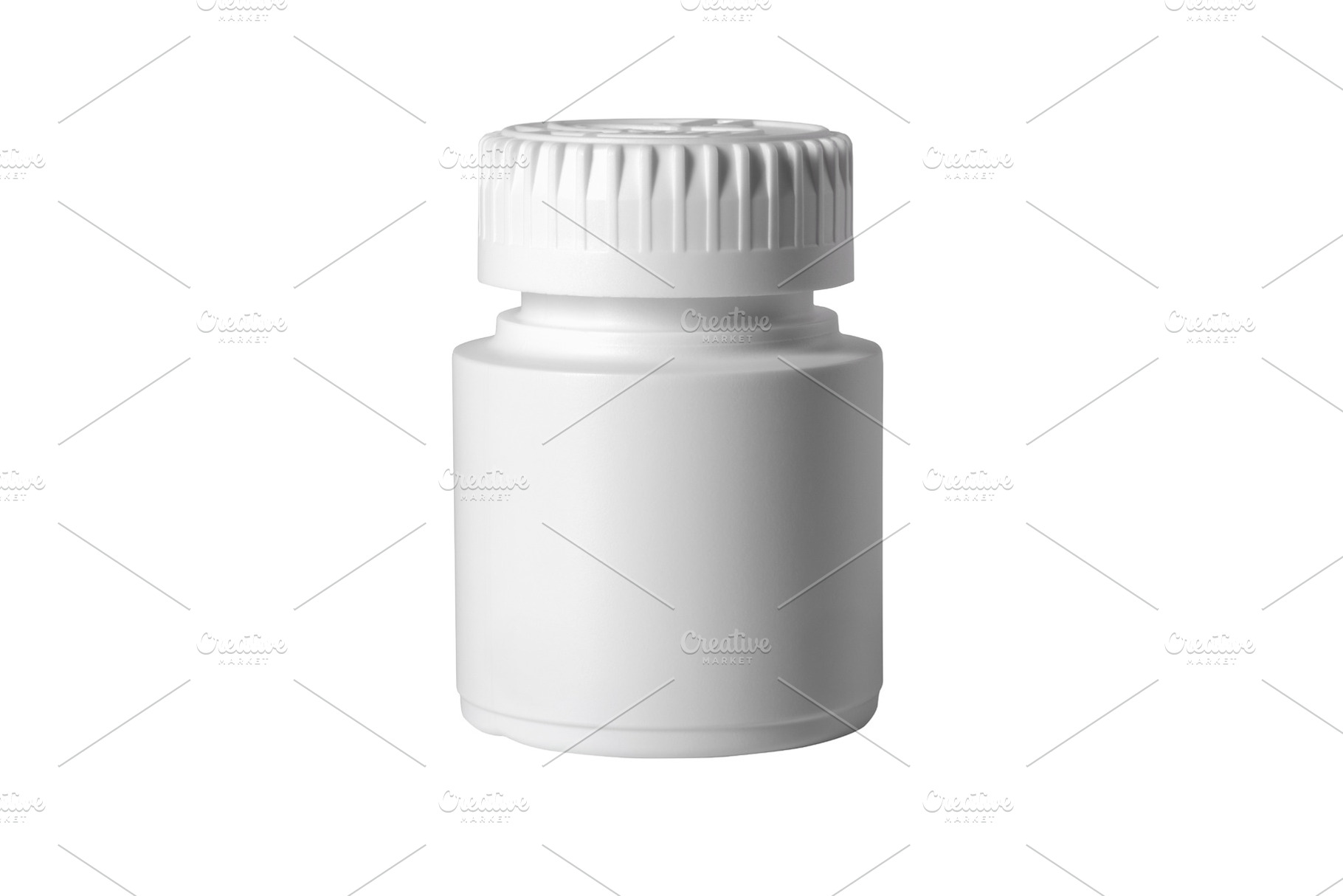Isolated white plastic bottle with screw cap on a plain backgrou, a Health & Medical Photo by Ales Munt