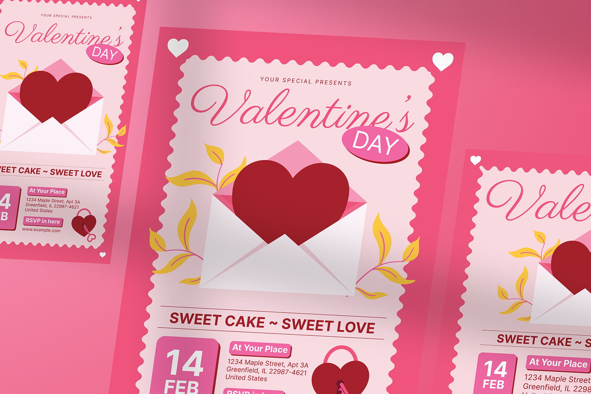 Pink Valentine Flyer, a Flyer Template by Annora Studio (Photo 3 of 6)
