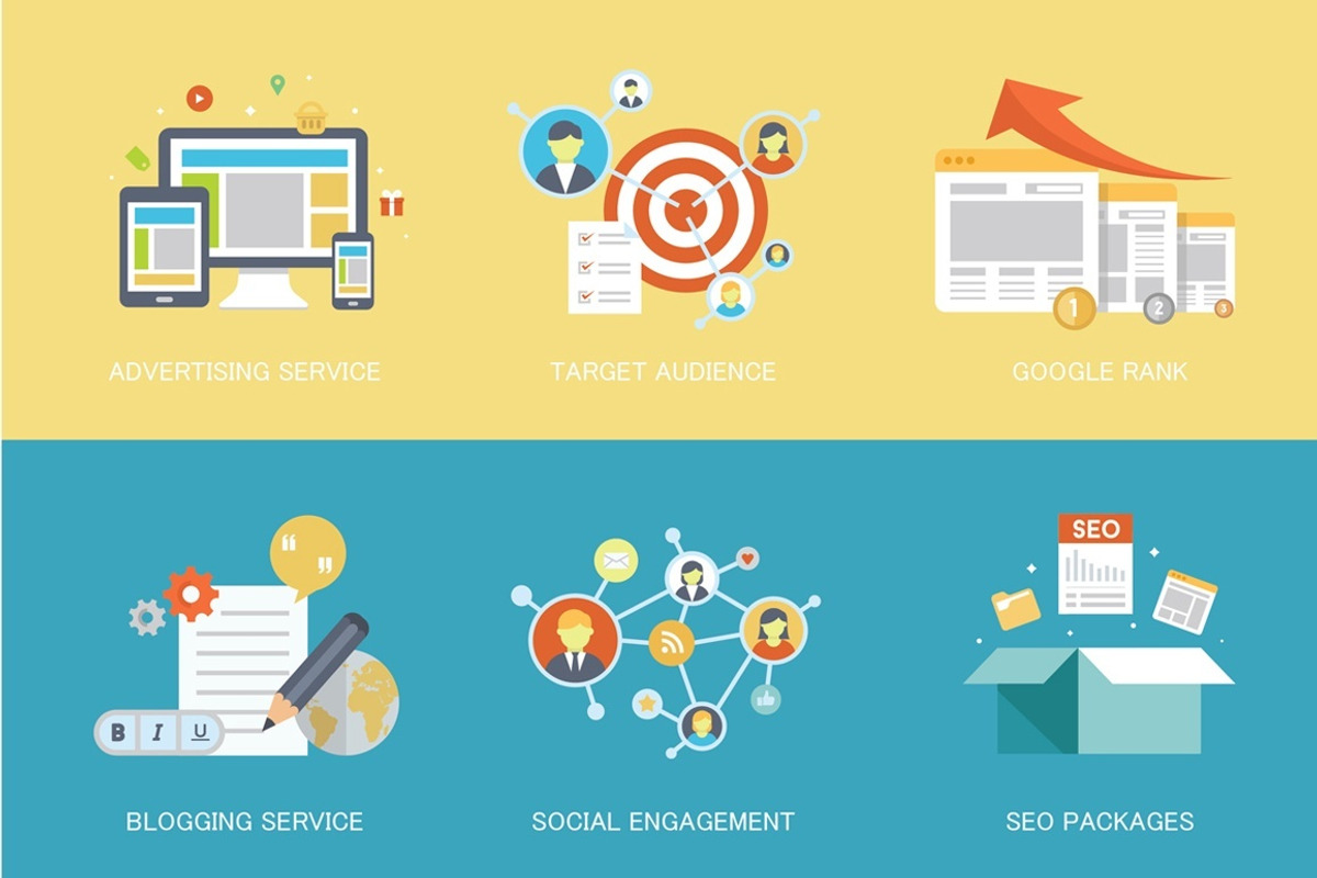 Flat SEO & Online Marketing Concepts, an Outline Icon by Flat Icons (Photo 3 of 5)