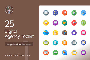 25 Digital Agency Toolkit Icons, a Solid Icon by IconBunny