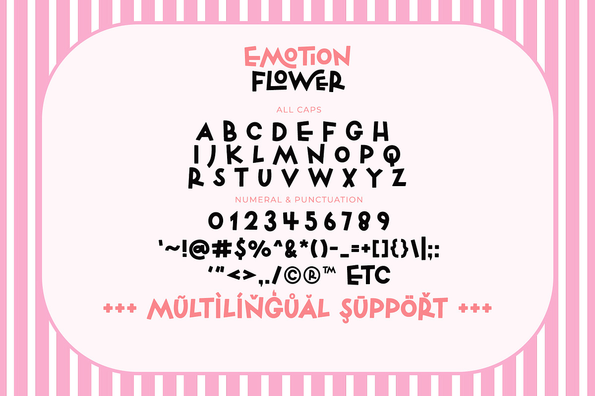 Emotion Flower - All Caps Display, a Sans Serif Font by Airotype (Photo 10 of 12)