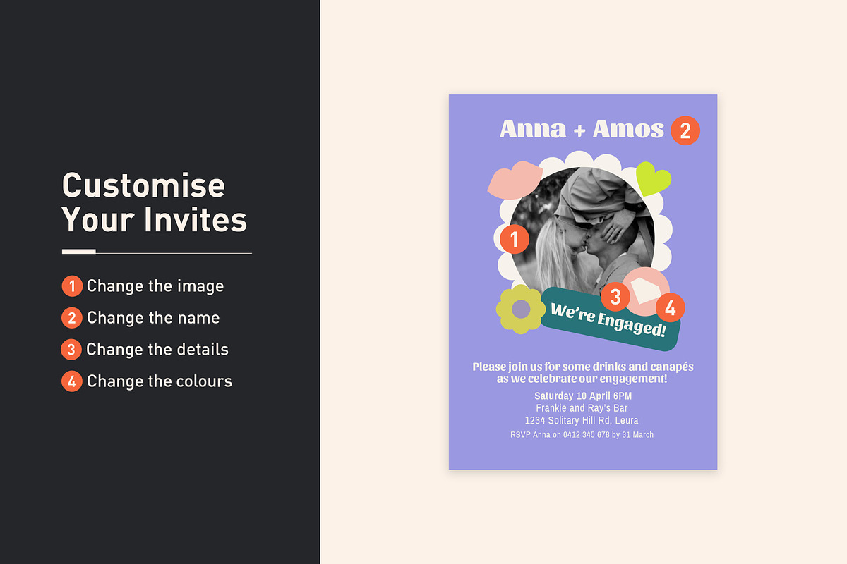 Anna + Amos Engagement Invitation, a Stationery Template by Mountain Folk Creative (Photo 4 of 7)