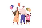 Happy families with balloons set, a Person Illustration by Good Studio (Thumbnail 3 of 6)