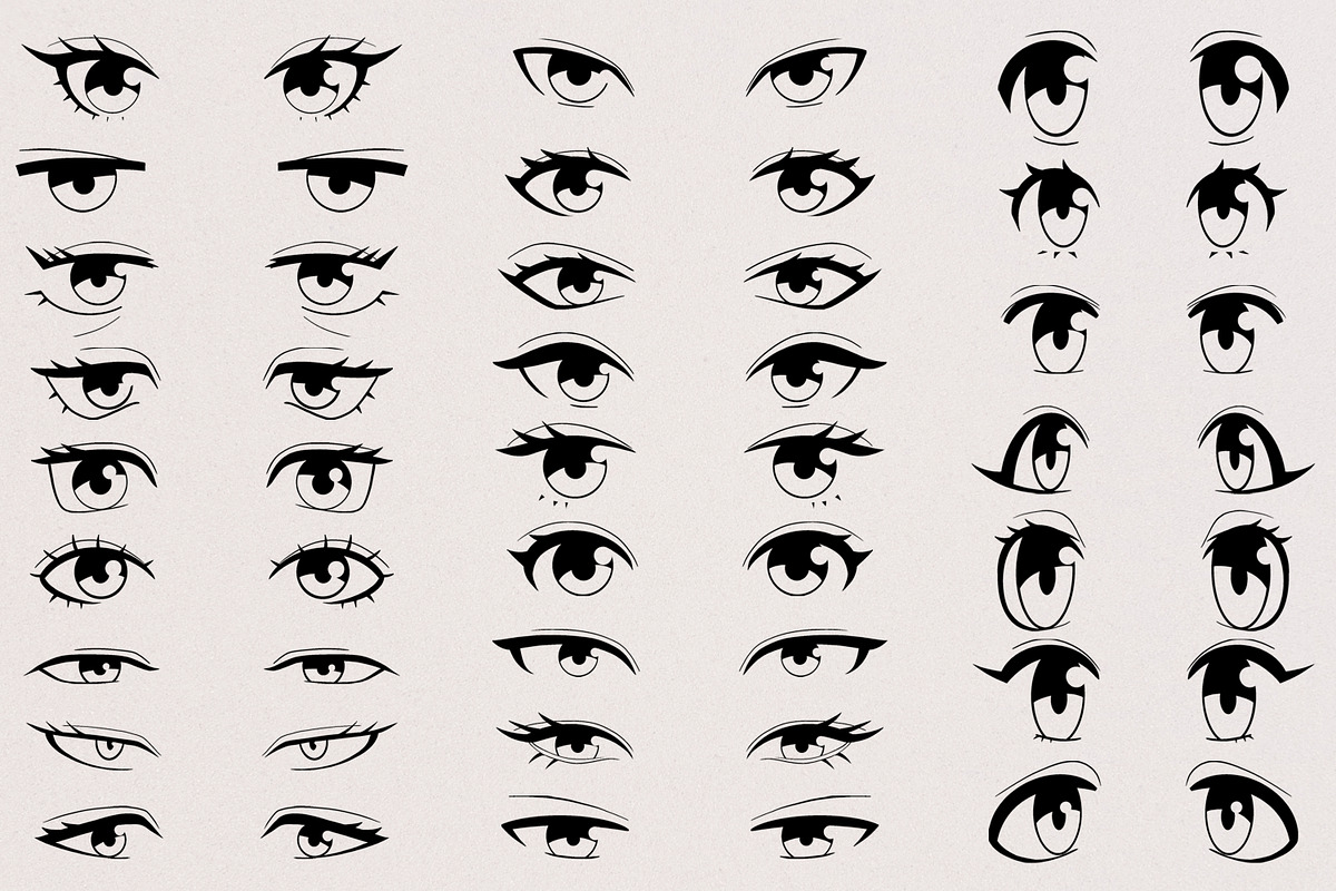 50 Anime and Cartoon Eyes Stamps, a Brush Add-On by SmuffizStudio (Photo 2 of 4)