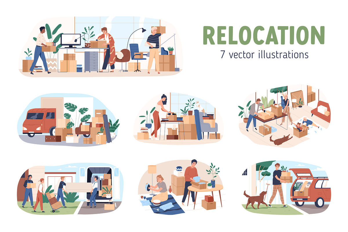 People moving to new home or office, a Person Illustration by Good Studio (Photo 1 of 8)