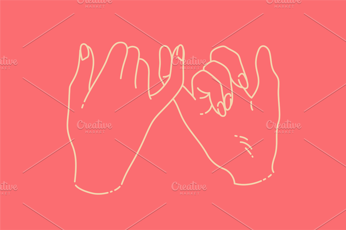 Pinky Swear Hands, an Outline Icon by Masha Tace (Photo 1 of 2)