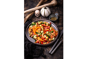 Halloween salad with cheese in shape, a Food & Drink Photo by Yulia Furman