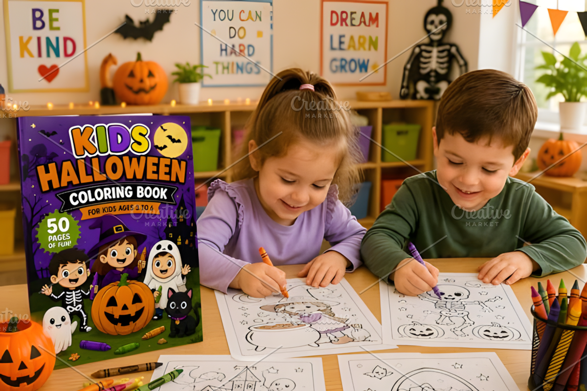 Kids Halloween Coloring Book, a Seasonal Illustration by Coco Bloom (Photo 3 of 4)