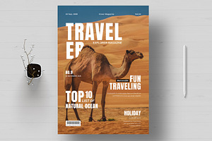 Travel Cover Magazine Template, a Magazine Template by MightyDesign