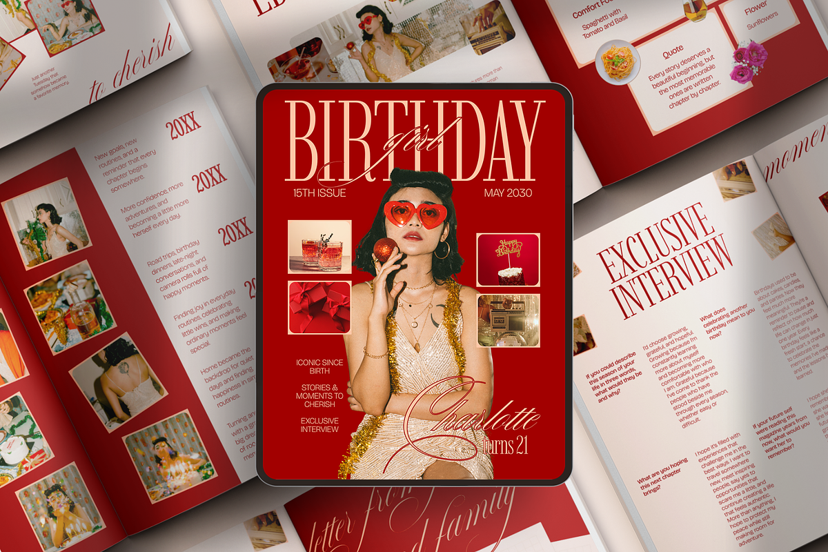 Elegant Retro Birthday Magazine, a Magazine Template by Creatif Foundry (Photo 1 of 7)