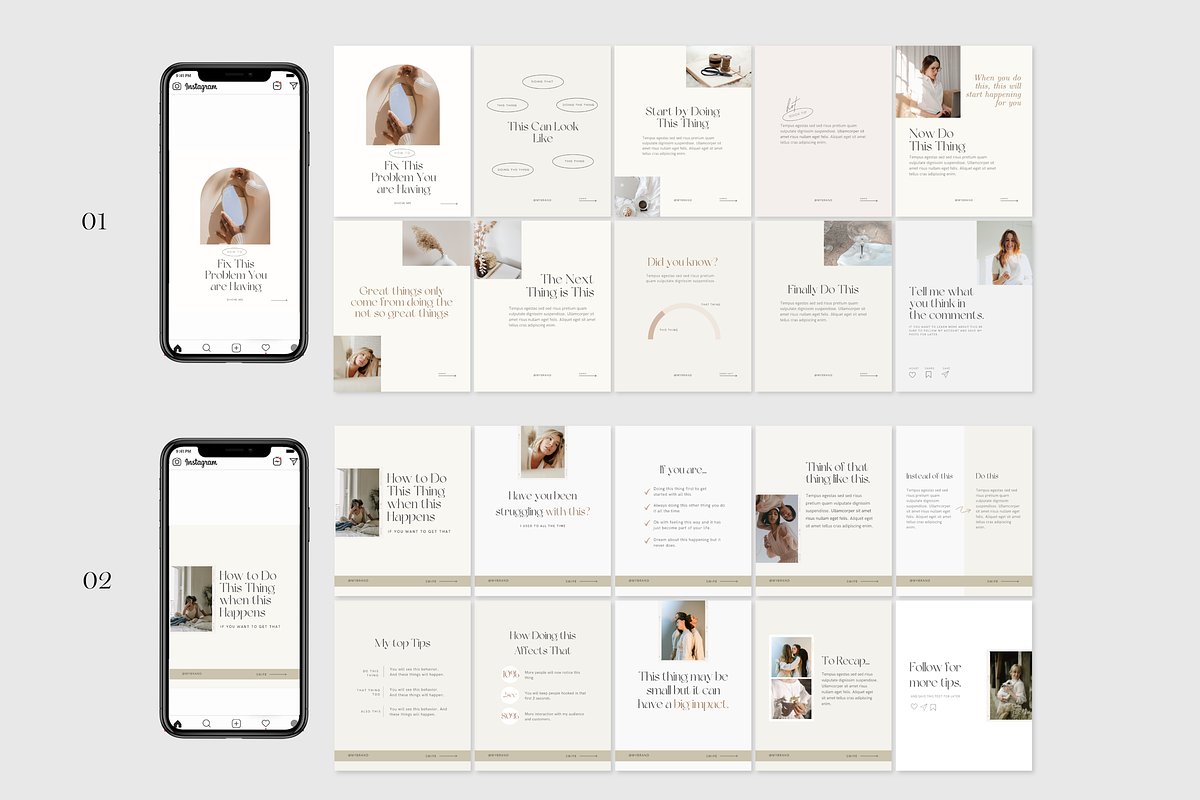 Instagram Carousel Templates Canva, a Social Media Template by Tabitha Emma (Photo 2 of 10)
