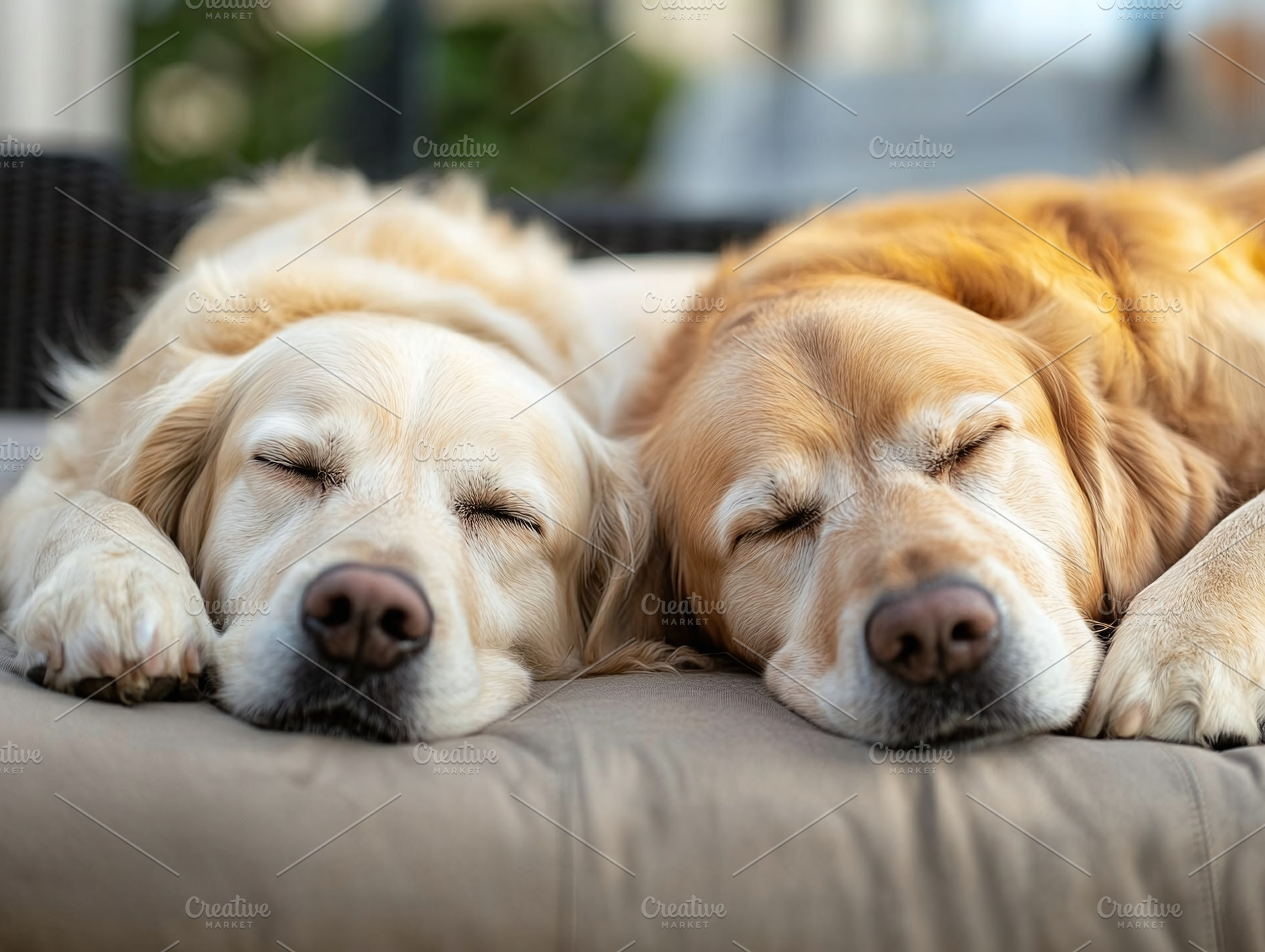 two retriever dogs sleep peacefully, an Animal Photo by Bunny's Little Shop