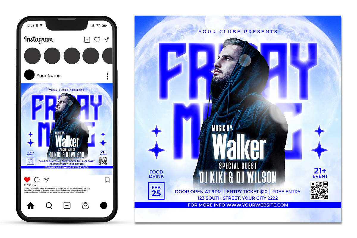 Music dj flyer template, a Brochure Template by AbcStudio