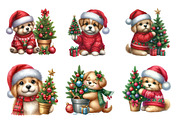 Cute Christmas Puppy Clip Art, an Illustration by Design Market (Thumbnail 2 of 5)